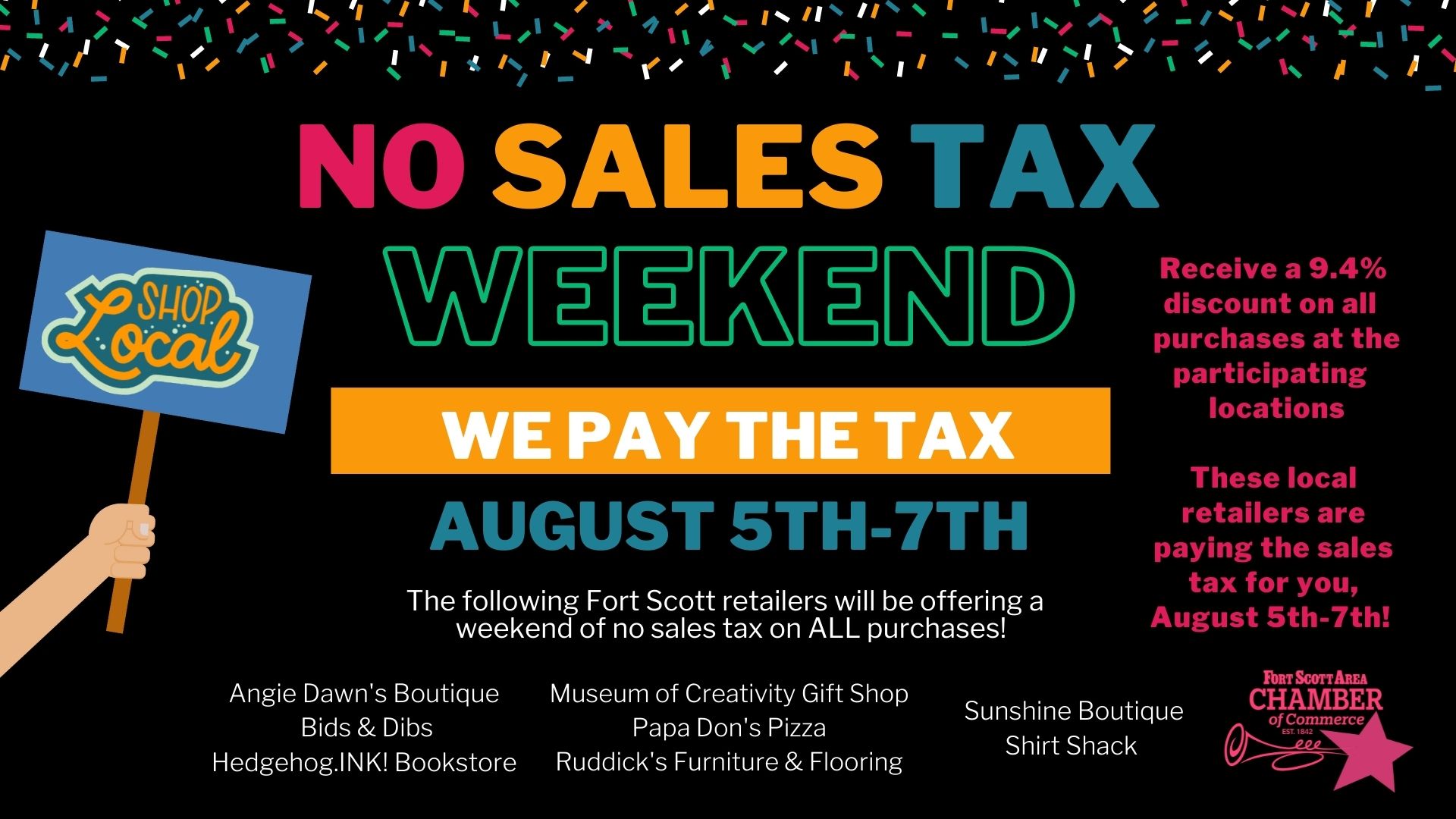 No Sales Tax Weekend Fort Scott, Kansas Tourism